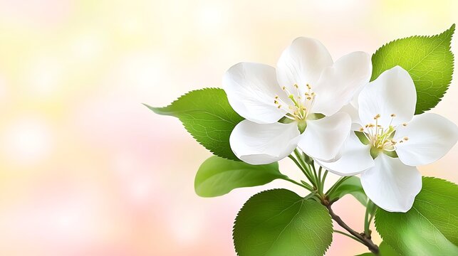 Bright romantic floral background enhanced by soft light gradient and warm pink glow