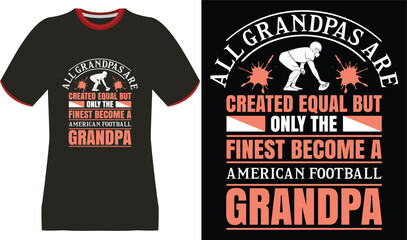 American Football Grandpa T-Shirt Design: Finest Grandpas Play Football