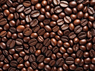 Fototapeta premium Close-up of Dark Roasted Coffee Beans - A Rich Texture and Aroma for Your Coffee Break