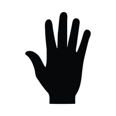 Human Hand Palm Up Reaching Gesture Black Silhouette Graphic