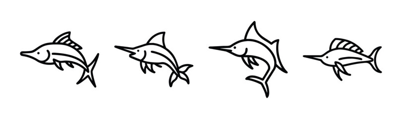 Sleek sailfish vector illustration scalable marine life icon