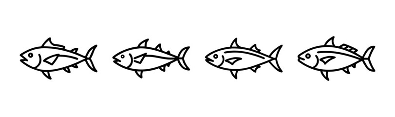 Stylized vector illustration of a skipjack tuna fish