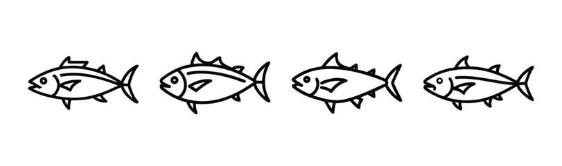 Vector illustration of a skipjack tuna fish silhouette