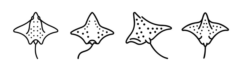 Spotted eagle ray vector illustration for aquatic themes
