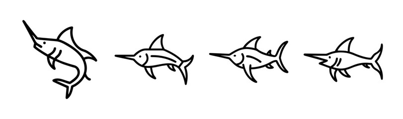 Stylized swordfish illustration vector graphic art