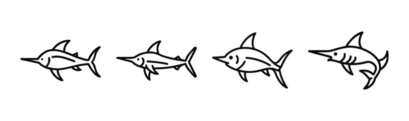 Vector illustration of a swordfish icon for marine and sport themes