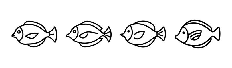 Scalable vector illustration of a surgeonfish tang aquatic animal