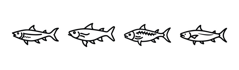 Vector illustration of a powerful tarpon fish swimming in water