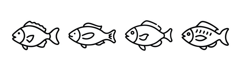 Clean vector illustration of a stylized tilapia fish icon
