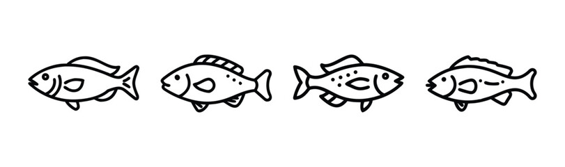 Colorful wrasse fish vector illustration scalable aquatic animal icon