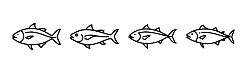 Yellowtail fish vector illustration scalable icon for web and print