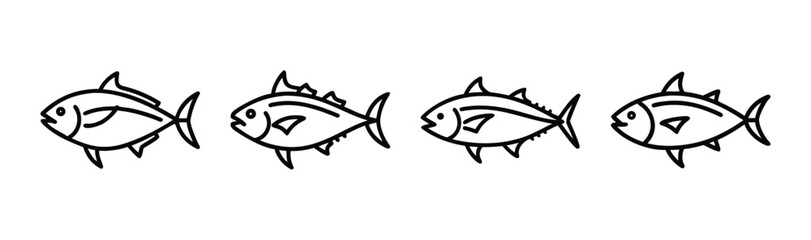 Vector illustration of a yellowfin tuna fish