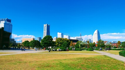 Fototapeta premium beautiful viewing in Minatomirai, Yokohama Japan