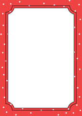 Vector Red Frame Border With Dots Background