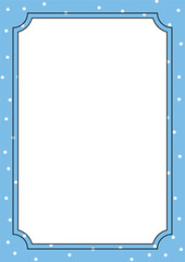 Vector Blue Frame Border With Dots Background