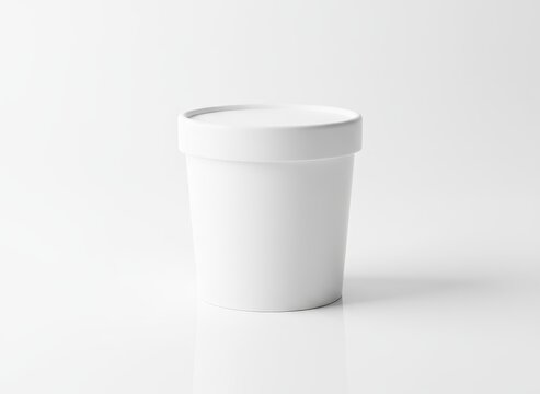 White ice cream pint container mockup with blank design