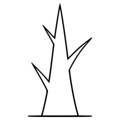 tree trunk illustration hand drawn outline vector
