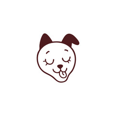 Adorable Cartoon Dog Face with Tongue Out