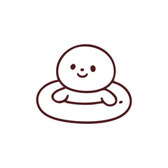 Smiling Person Relaxing in Inflatable Ring