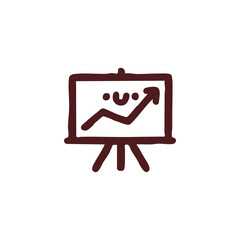 Graph on Presentation Board Showing Growth