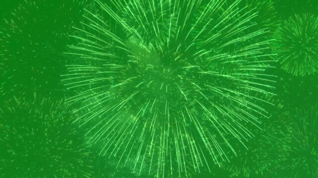 Animated Fireworks Display Video with Chroma Key Background