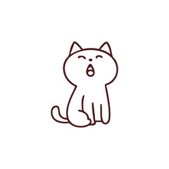 Simple illustration of a shocked cat with an open mouth