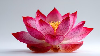 Beautiful Pink Lotus Flower on White Background – High-Detail Macro Floral Photography