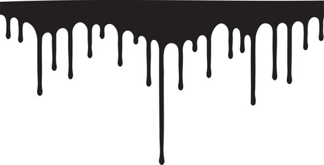 Liquid drip. Black liquid dripping downwards, a vector illustration of a spilled substance