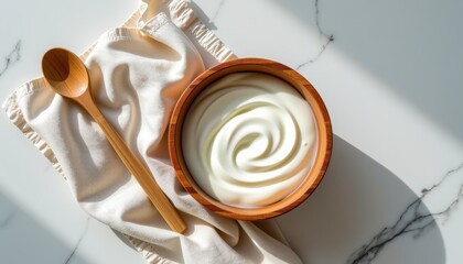 Whipped yogurt delight a creamy culinary experience home kitchen food photography bright environment top-down view gourmet concept