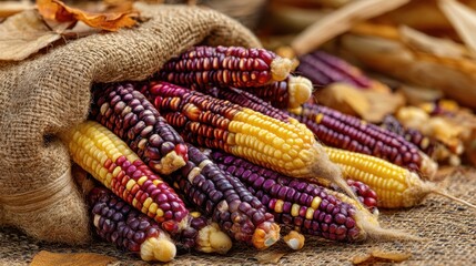 A vibrant fall harvest still-life, where heritage crops nod to agrarian wealth.