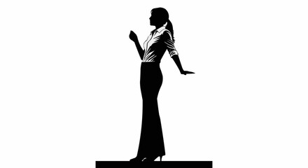 Silhouette of a Confident Businesswoman in Formal Attire.