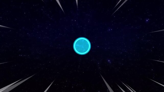 Blue wave animation beating four times non-stop