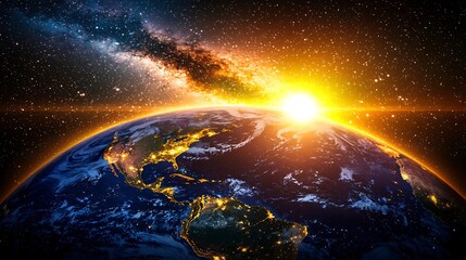 Fototapeta premium Bright eco atmosphere with subtle sunbeam highlighting mini earth under soft tone