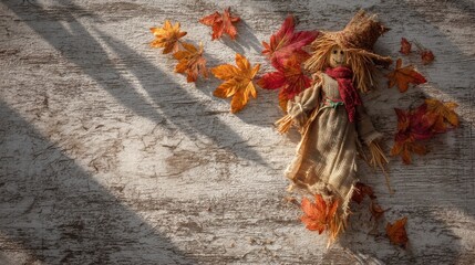 A charming autumn scene where harvest tradition meets subtle whimsy.