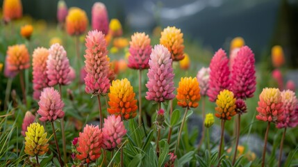 Pink orange clover field flower high resolution photo