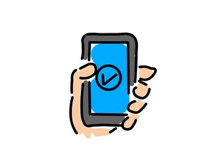 mobile phone in hand, Image of Mobile Phone Digital Payment Transaction, mobile phone icons