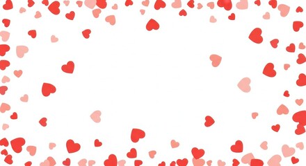 Red and Pink Heart Border Frame for Valentine’s Day Design