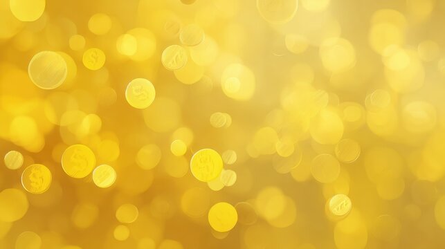 A glowing blurred yellow backdrop with subtle currency refractions, merging warmth and financial elegance.