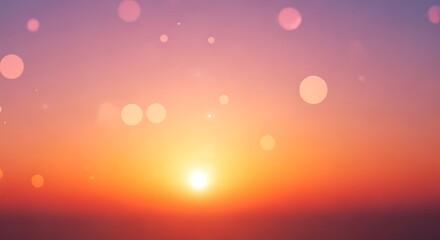 Stunning sunrise with vibrant colors and bokeh effects creates a warm, magical atmosphere ideal for backgrounds, presentations, or creative projects