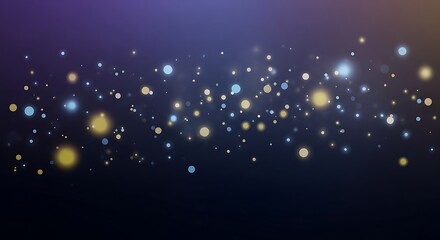 Elegant bokeh lights create a magical, dreamy atmosphere perfect for a festive celebration or a calming, soft backdrop, with glowing yellow and blue orbs