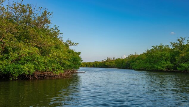 Mangrove ecosystem in a coastal area, conservation importance