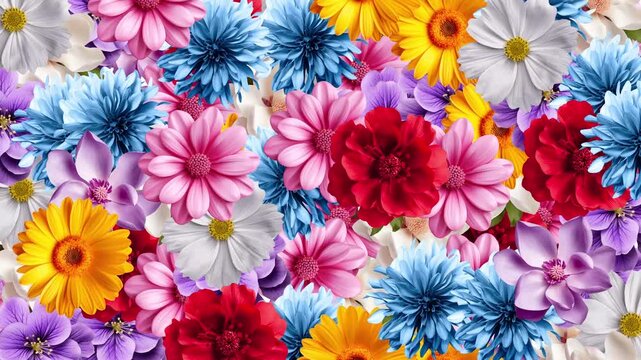 4K Colorful Flowers Animated Background | Vibrant Floral Motion Backdrop in 4K | Dynamic Blooming Flowers Animation | Bright Abstract Floral Moving Background | Modern 4K Animated Flower Pattern