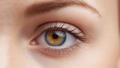 Fototapeta premium Close-up view of a human eye, emphasizing detail and focus
