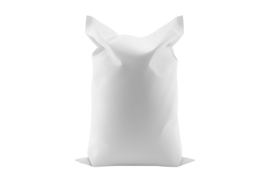 White woven polypropylene sack for flour, sugar, grain, and agricultural products.