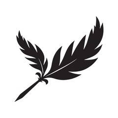 Obraz premium Star Accented Quill Pen Logo Showing Inspiration Imagination and Brilliant Creative Energy