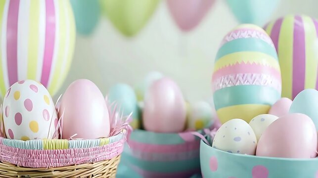 Delicate natural light revealing Easter charm with pink tones and soft glowing basket