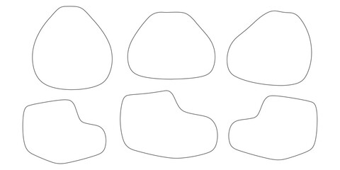 CAD Drawings. Top view of outline set of bean bags and soft lounge seating. Vector illustration.