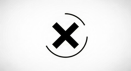 Fototapeta premium - Cancel Icon – Bold X in Circle Symbol - Error Symbol – Black and White Close Button Illustration 