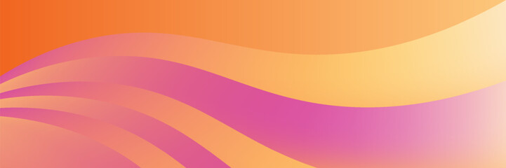 Fototapeta premium Vibrant pink orange abstract gradient background. Colorful fluid wave backdrop with smooth curves. Modern dynamic vector for presentation, banner, or poster.