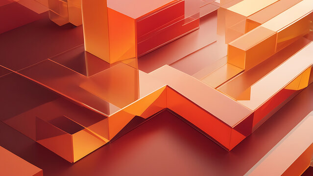 Dynamic orange geometric shapes create a modern and vibrant abstract design, perfect for technology, innovation, or creative concepts bringing visual impact. - Powered by Adobe